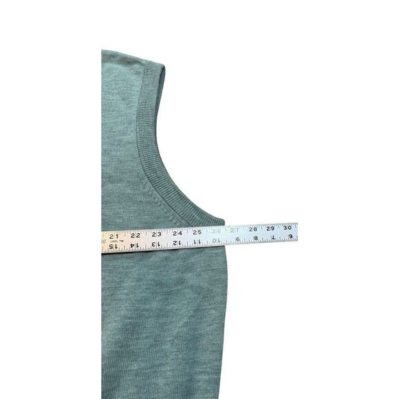 Orvis Men's Size XXL 1/4 Zip Sweater Vest Sage 100% Merino Wool Golf - Preppy - Picture 6 of 7